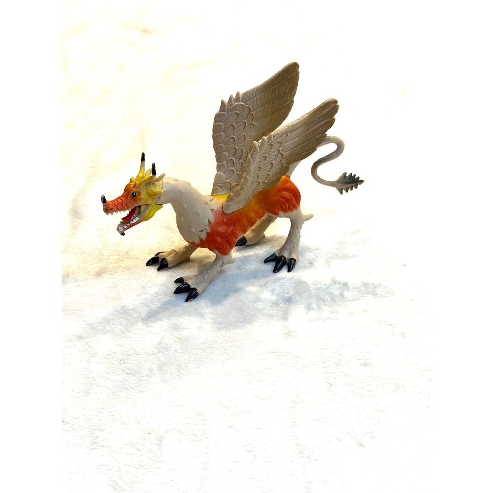 Safari Ltd SDE 03 Mythical Griffin Dragon‎ Figure Orange Tan Fantasy Toy 2003